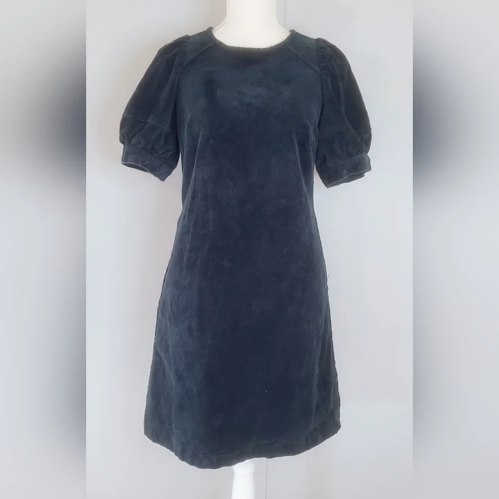 Universal Thread Green Corduroy Puff Sleeve Dress - Picture 2 of 15